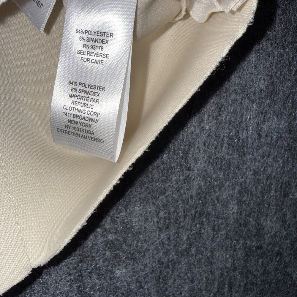 TRUTH by Republic Women Beige Puff Sleeve Blouse Structured Top‎ Minimal Chic XL - Picture 4 of 7